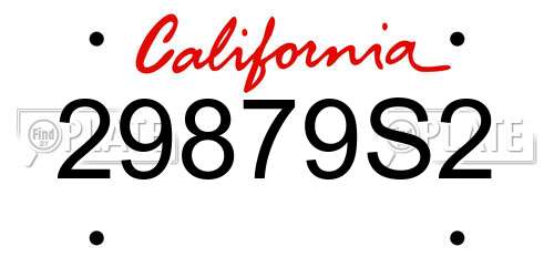 29879S2 California License Plate