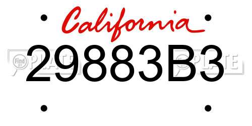 29883B3 California License Plate