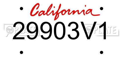 29903V1 California License Plate