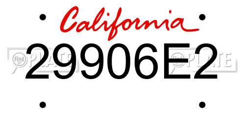 29906E2 California License Plate