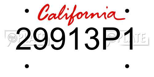 29913P1 California License Plate
