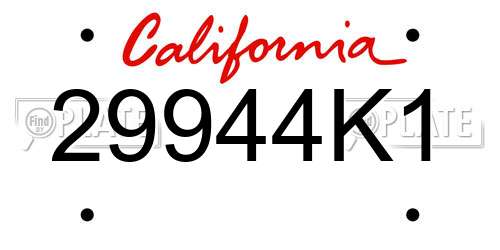 29944K1 California License Plate