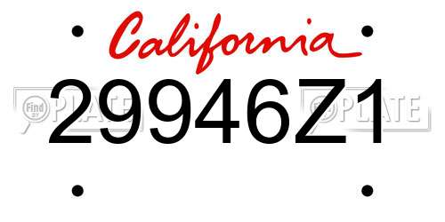 29946Z1 California License Plate