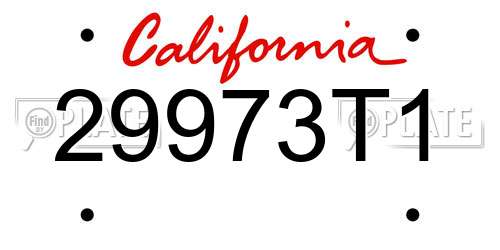 29973T1 California License Plate