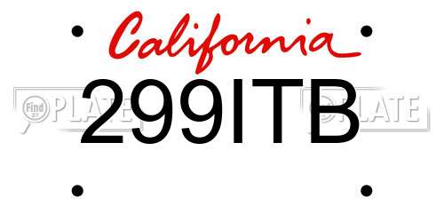 299ITB California License Plate