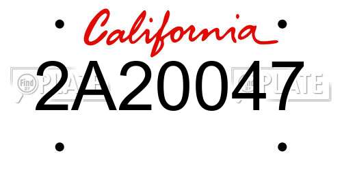 2A20047 California License Plate