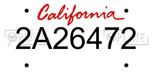 2A26472 California License Plate