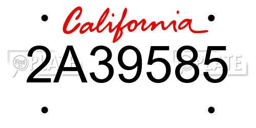 2A39585 California License Plate