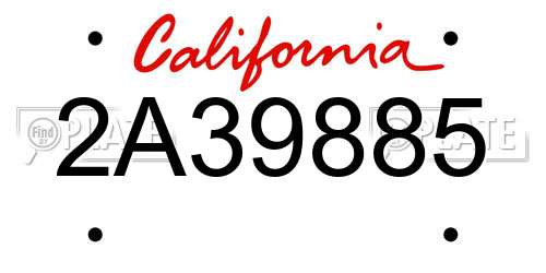 2A39885 California License Plate