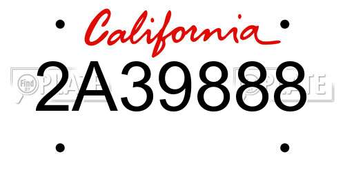 2A39888 California License Plate
