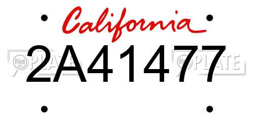 2A41477 California License Plate