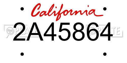 2A45864 California License Plate