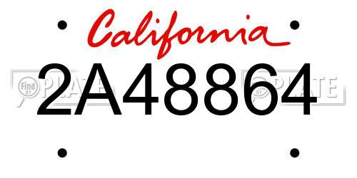 2A48864 California License Plate