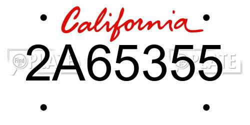 2A65355 California License Plate