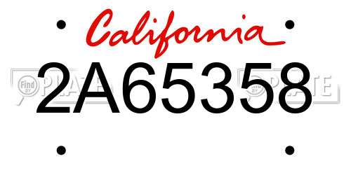 2A65358 California License Plate