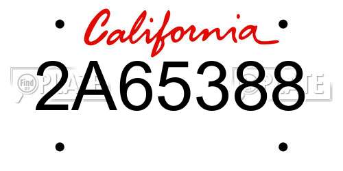 2A65388 California License Plate