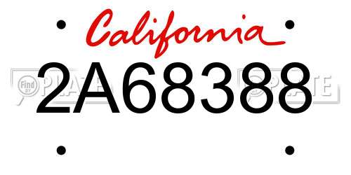 2A68388 California License Plate