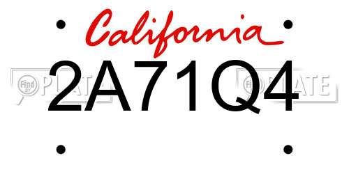 2A71Q4 California License Plate