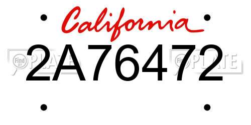 2A76472 California License Plate