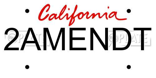 2AMENDT California License Plate