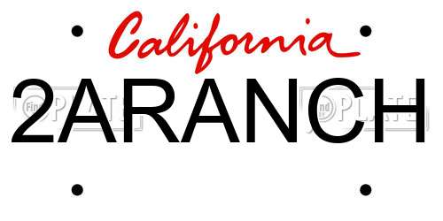 2ARANCH California License Plate