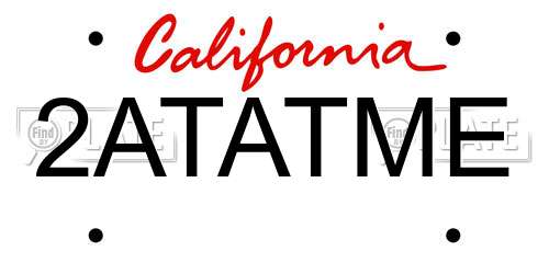 2ATATME California License Plate