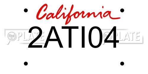 2ATI04 California License Plate