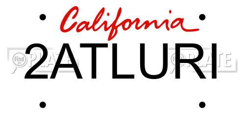 2ATLURI California License Plate