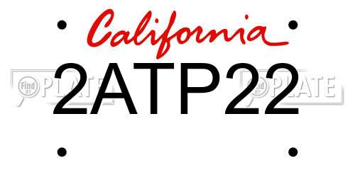 2ATP22 California License Plate
