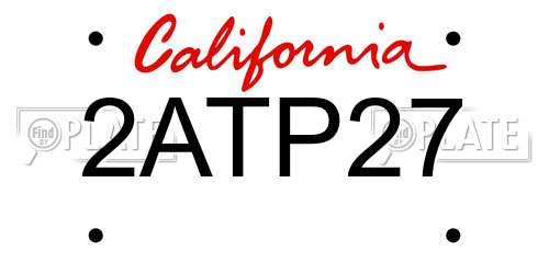2ATP27 California License Plate
