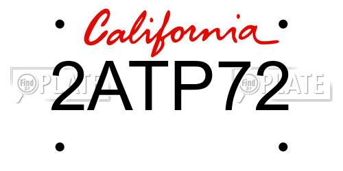 2ATP72 California License Plate