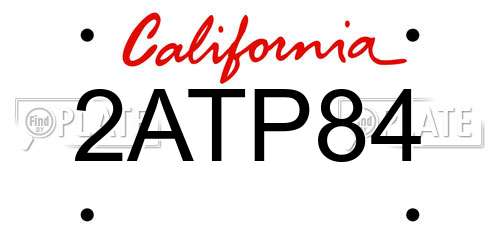 2ATP84 California License Plate