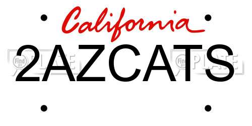 2AZCATS California License Plate