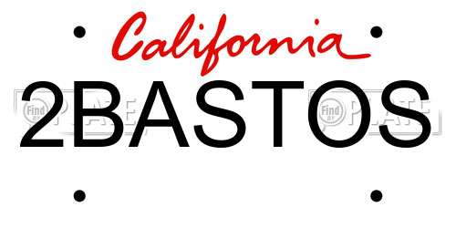 2BASTOS California License Plate