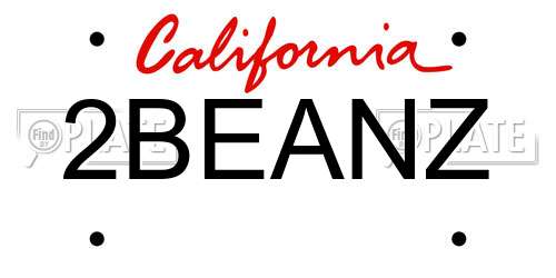 2BEANZ California License Plate