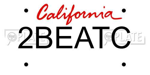2BEATC California License Plate