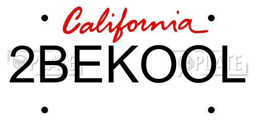 2BEKOOL California License Plate