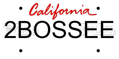2BOSSEE California License Plate