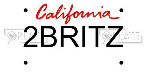 2BRITZ California License Plate