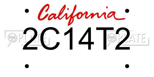 2C14T2 California License Plate
