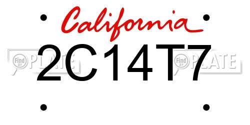2C14T7 California License Plate