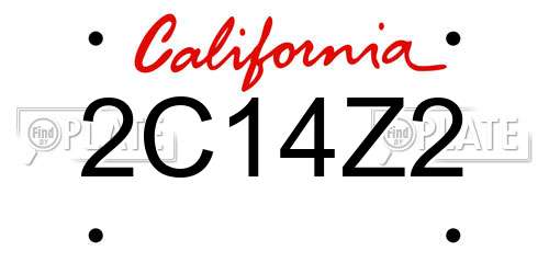 2C14Z2 California License Plate