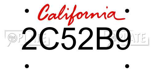 2C52B9 California License Plate