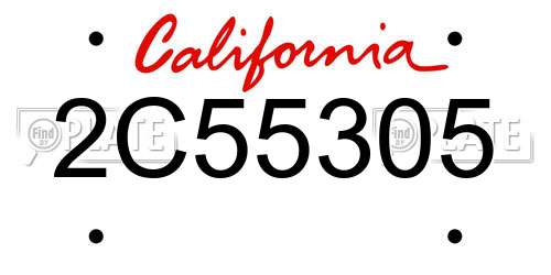 2C55305 California License Plate