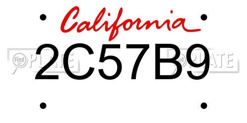 2C57B9 California License Plate