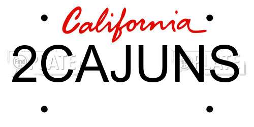 2CAJUNS California License Plate