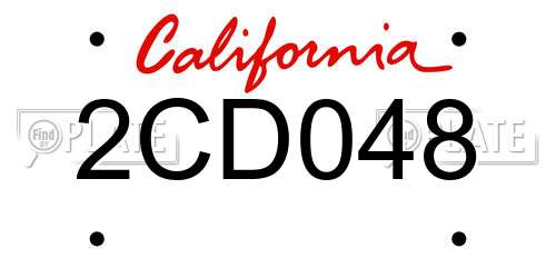 2CD048 California License Plate