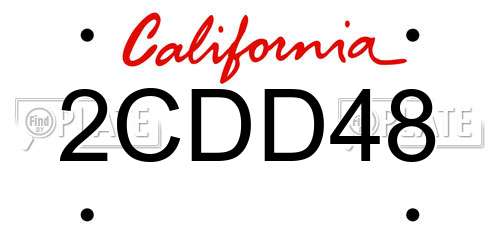 2CDD48 California License Plate