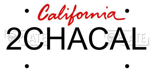 2CHACAL California License Plate