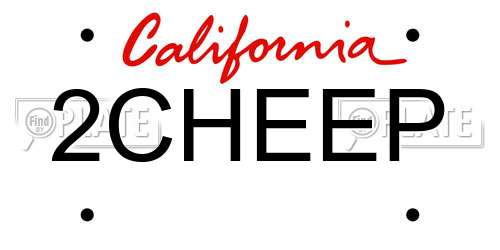 2CHEEP California License Plate